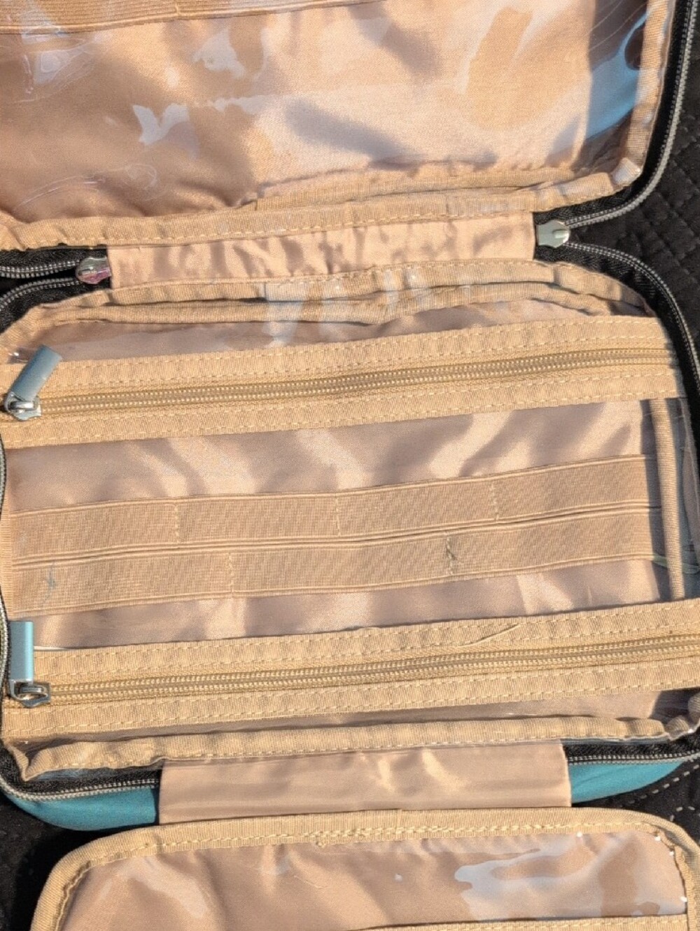 Quilted Light Teal Travel Tote Bag - Picture 5 of 6